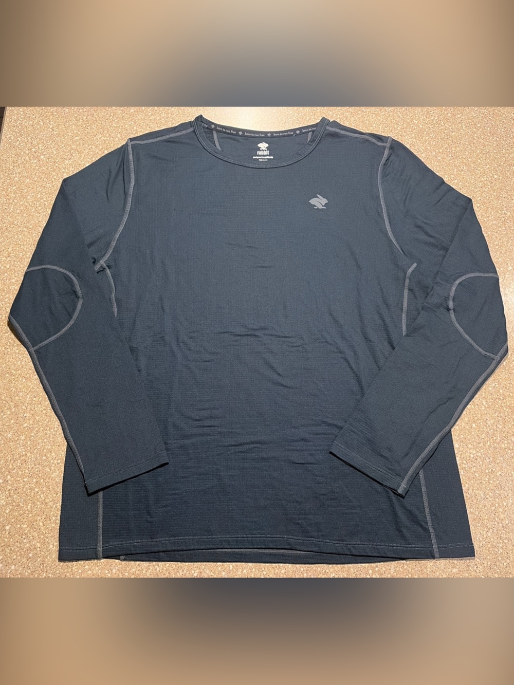 Rabbit Layer One Performance Running Long Sleeve T-Shirt Black Navy Men’s Large